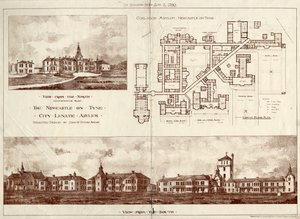 Newcastle upon Tyne Lunatic Asylum, Coxlodge, n. 1829 (valokuva) tekijältä John William Dyson