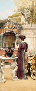 Puutarhapyhäkössä Pompejissa tekijältä John William Godward
