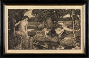 Kaiku ja Narcissus (syväpaino) tekijältä John William Waterhouse