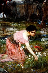 Neitsyt poimivat kukkia virran varrelta, n. 1911 (öljy kankaalle) tekijältä John William Waterhouse