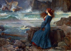 Miranda - Myrsky (Shakespeare) - John William Waterhousen kuva tekijältä John William Waterhouse