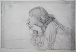 Tutkimus naishahmosta Rosaryn kanssa tekijältä John William Waterhouse