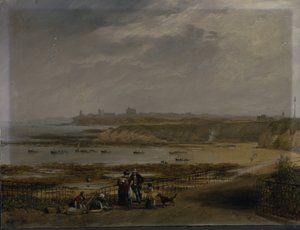 Cullercoats Tynemouthiin päin - Vuoroveden nousuvesi tekijältä John Wilson Carmichael