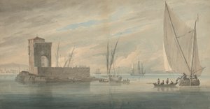 Italian rannikkokohtaus Island Shippingin kanssa tekijältä John Wilson Carmichael