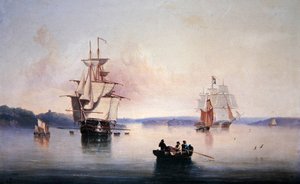 Saltash Creek - lähellä Plymouthia tekijältä John Wilson Carmichael