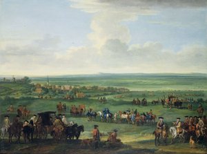George I (1660-1727) Newmarketissa, 4. tai 5. lokakuuta 1717, n. 1717 (öljy kankaalle) tekijältä John Wootton