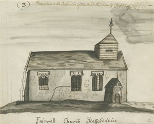 Jäähyväiskirkko: kynä ja pese seepiapiirustus ja [c 1780]