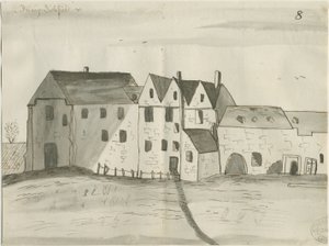 Lichfield - Greyfriars: kynä- ja pesupiirustus, nd [1784] (piirustus)