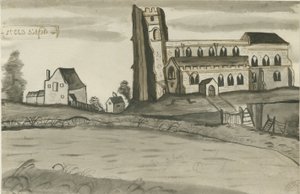Lichfield - St. Chadin kirkko: kynä- ja pesupiirustus, nd [1784] (piirustus)