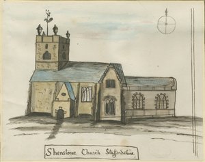 Shenstonen kirkko: akvarellimaalaus, nd [1784] (maalaus)
