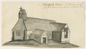 Weeford Church: seepiapesupiirros, nd [1784] (piirustus)