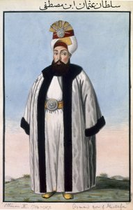 Othman (Osman) III (1699–1757) sulttaani 1754–57, teoksesta ”Sarja Turkin keisarien muotokuvia”