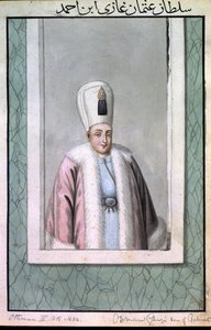 Othman (Osman) II (1603–1622) Sulttaani 1618–1622, teoksesta ”Sarja Turkin keisarien muotokuvia”