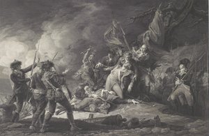 Kenraali Montgomeryn kuolema, Quebecin hyökkäyksessä, joulukuu 1775, 1798 tekijältä John after Trumbull