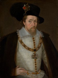Jaakko VI ja I, 1566 - 1625, Skotlannin kuningas 1567 - 1625, Englannin ja Irlannin kuningas 1603 - 1625. tekijältä John de Critz