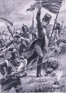 Light-divisioonan eteneminen Almassa, 20. syyskuuta 1854, kuva julkaisusta "British Battles on Land and Sea"