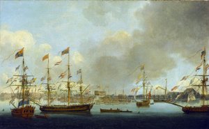 HMS "Alexander" - 74-tykkisen sotalaivan vesillelasku Deptfordissa, Englannissa, vuonna 1778; se taisteli Niilin taistelussa (tai Aboukirin taistelussa vuonna 1798). tekijältä John the Elder Cleveley