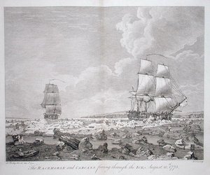 "Kilpahevonen" ja "ruho" pakottavat jään läpi, 10. elokuuta tekijältä John the Younger (after) Cleveley