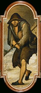 Poika lumessa (maalaus kankaalle)