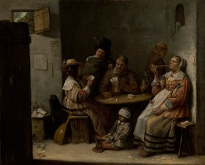 Kortinpelaajia, noin 1645