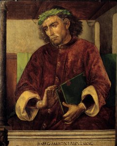 Vergilius (Virgilio, 70-19 eKr.), roomalaisen runoilijan ja kirjailijan muotokuva. Just Gentin maalaus (1435-1480) Ec. Flam tekijältä Joos van Gent (fl.1460 75)