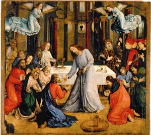 Apostolien ehtoollinen (öljy puulle) tekijältä Joos van Gent (fl.1460-75)