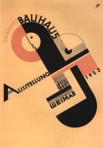 Bauhaus-näyttelyn mainonta Weimarissa