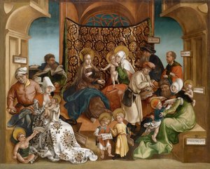 Sainte Parente (koko Marian perhe) - Pyhä sukulaisuus - Jorg (Joerg) Breun nuoremman (1510-1547) maalaus - Öljy puulle - 106x132,5 - Yksityiskokoelma tekijältä Jorg II Breu
