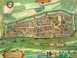 Bremenin kartta, Georg Braunin (1541-1622) ja Frans Hogenbergin (1535-90) "Maailman kaupungeista" n. 1572-1617