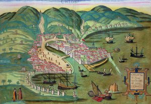 Chioksen kartta, Georg Braunin (1541-1622) ja Frans Hogenbergin (1535-90) Civitates Orbis Terrarum -teoksesta n. 1572-1617