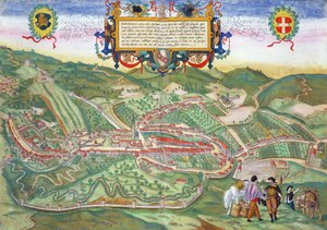 Serravallen kartta, Georg Braunin (1541-1622) ja Frans Hogenbergin (1535-90) Civitates Orbis Terrarum -julkaisusta c.1572-1617