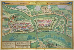 Georg Braunin (1541-1622) ja Frans Hogenbergin (1535-90) "Civitates Orbis Terrarum" -teoksesta peräisin oleva Szolnokin kartta 1617.