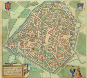 Valencian kartta, Georg Braunin (1541-1622) ja Frans Hogenbergin (1535-90) Civitates Orbis Terrarum -julkaisusta c.1572-1617