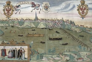 Varsovan kartta, Georg Braunin (1541-1622) ja Frans Hogenbergin (1535-90) Civitates Orbis Terrarumista c.1572-1617