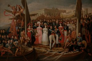 Ferdinand VII poistuu maihin Puerto de Santa Mariassa.
