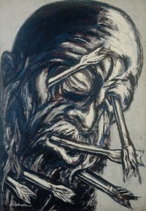 Pää lävistetty nuolilla, Los teules -sarjasta tekijältä José Clemente Orozco