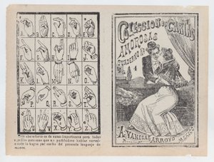Kansi "Collection of Amorous Letters Notebook No. 4", pariskunta halaamassa ja suutelemassa..., n. 1900. tekijältä José Guadalupe Posada