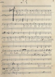 Jose Serranon (1873-1941) alkuperäinen romanssin käsikirjoitus zarzuelan tenorille "Alma de Dios" tekijältä José Serrano