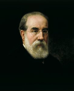 Muotokuva Francisco Pi i Margallista (1824-1901), espanjalainen valtiomies ja kirjailija (1824-1901) tekijältä José Sánchez Pescador