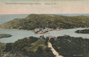 Clarence House and Dockyard, Englannin satama. Antigua, B.W.I., 1900-luvun alku. tekijältä Jose Anjo