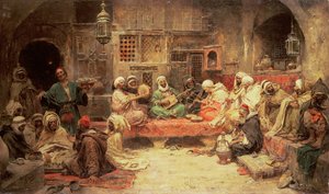 Arabit tekevät musiikkia sisätiloissa