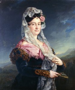 Muotokuva Dona Maria de los Dolores Gomez de las Casas e Ibarrondosta seisomassa kolme neljäsosaa, tekijältä Jose Camaron
