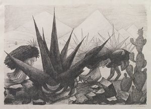 Intiaanit ja Magny-kasvit tekijältä José Clemente Orozco