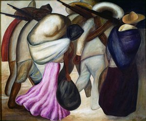 Sotilaat Soldaatit. maalaus Jose Clemente Orozco (1883-1949) 1926 Mexico City, Modernin taiteen museo