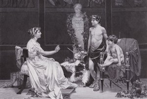 Cornelia, Gracchin äiti (litho) tekijältä Jose Garnelo y Alda