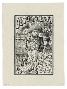 Torreónista Lerdoon, noin 1905, painettu 1942 (kaiverrus) tekijältä José Guadalupe Posada