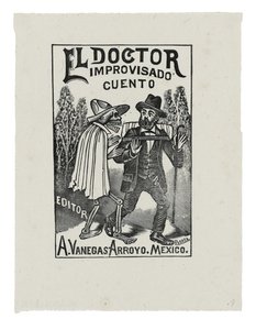Impromptu Doctor Tale, n. 1888-1913, painettu 1942 (kaiverrus) tekijältä José Guadalupe Posada