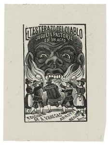 Paholaisen pää, n. 1900, painettu 1942 (kaiverrus) tekijältä José Guadalupe Posada