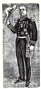 Porfirio Diazin (1828-1915), Meksikon tasavallan presidentin muotokuva. Jose Guadalupe Innin (1852-1913) ksylografia. tekijältä José Guadalupe Posada
