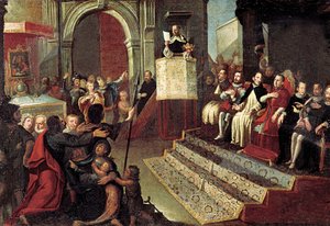 Saint Vincent Ferrer vuonna 1412 Caspen kompromissin aikana tekijältä Jose Ingles